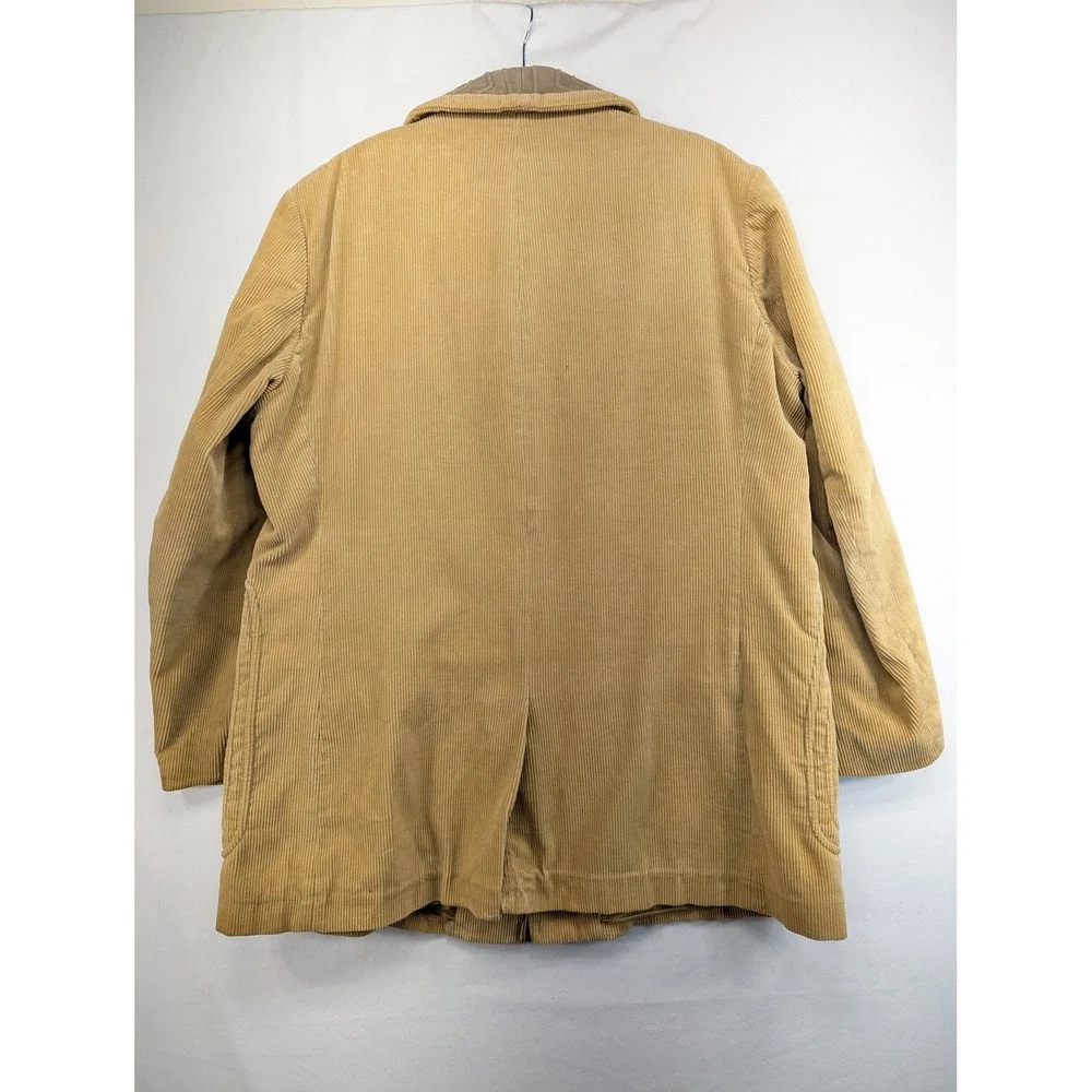 Vintage Cortefiel Mens Tan Corduroy Car Coat Jacket 70s Western Spain Size 44